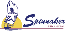 Spinnaker Financial logo: a sailboat with a spinnaker sail in front of a yellow sun